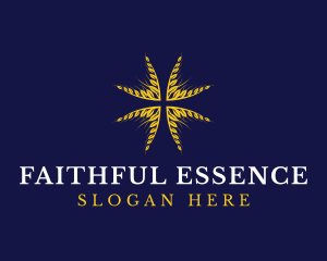 Faith - Wheat Religious Cross logo design