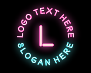 Los Angeles - Neon Circle Letter logo design