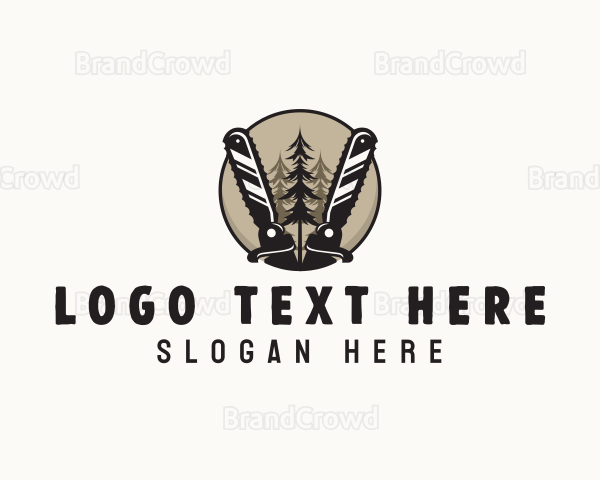 Chainsaw Forest Woodcutting Logo