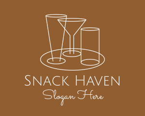 Serving Beverage Line Art logo design