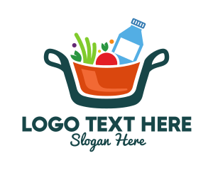 Cooking - Fresh Ingredients Pot logo design