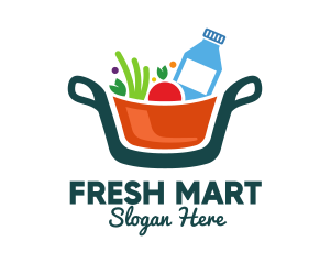Supermarket - Fresh Ingredients Pot logo design