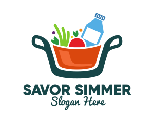 Slow Cooker - Fresh Ingredients Pot logo design