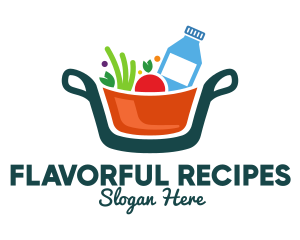 Cookbook - Fresh Ingredients Pot logo design