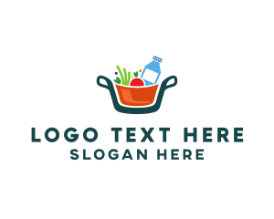 Supermarket - Fresh Ingredients Pot logo design