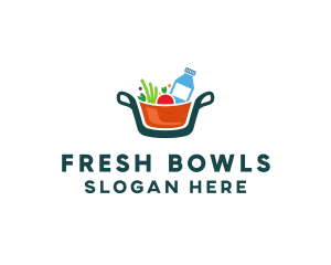 Fresh Ingredients Pot  logo design