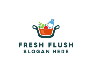 Fresh Ingredients Pot  logo design