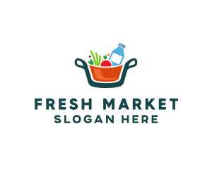 Fresh Ingredients Pot  logo design