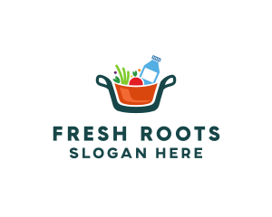 Fresh Ingredients Pot  logo design