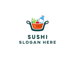 Fresh Ingredients Pot  logo design