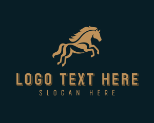 Brown Horse - Horse Racing Equestrian logo design