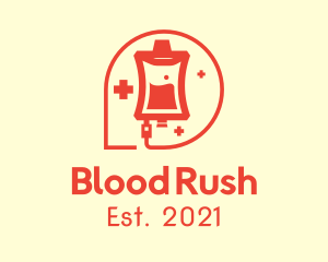 Red Blood Bag logo design