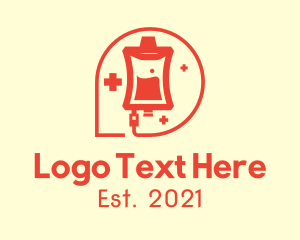 Health - Red Blood Bag logo design