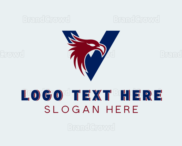 Eagle Avian Bird Letter V Logo