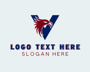Animal - Eagle Avian Bird Letter V logo design