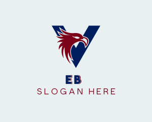 Eagle Avian Bird Letter V Logo