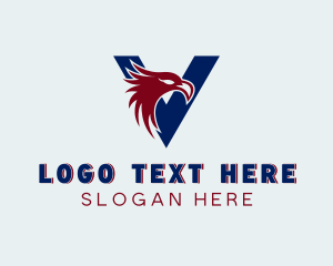 Letter V - Eagle Avian Bird Letter V logo design