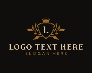 High End - Royal Shield Crown logo design