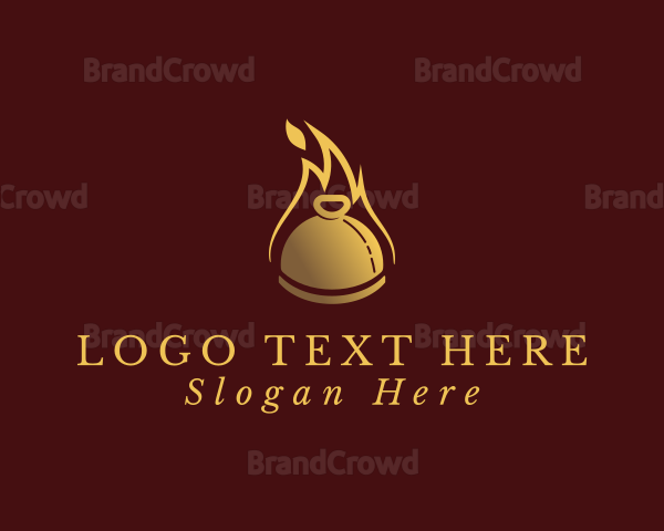 Restaurant Dining Cloche Flame Logo