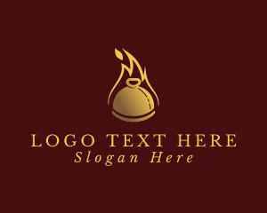 Meal Delivery - Restaurant Dining Cloche Flame logo design