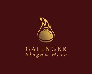 Restaurant Dining Cloche Flame Logo