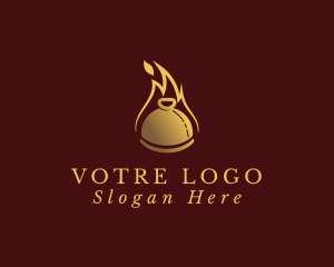 Restaurant Dining Cloche Flame Logo