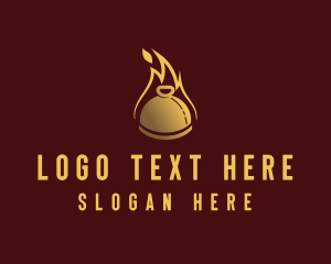 Server - Restaurant Dining Cloche Flame logo design