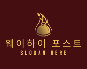 Restaurant Dining Cloche Flame logo design