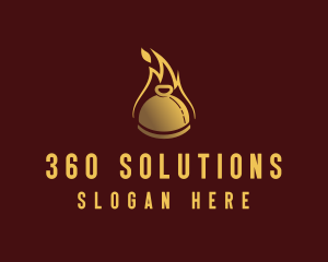 Restaurant Dining Cloche Flame logo design