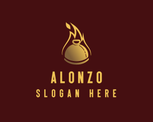 Restaurant Dining Cloche Flame logo design