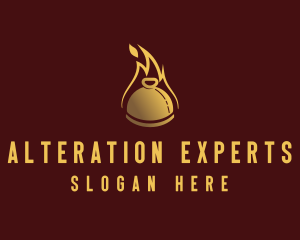 Restaurant Dining Cloche Flame logo design