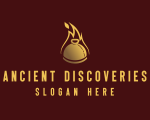 Restaurant Dining Cloche Flame logo design