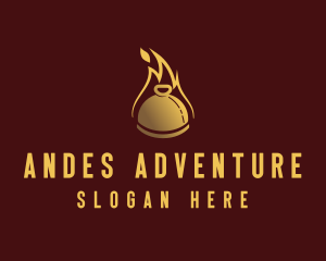 Restaurant Dining Cloche Flame logo design