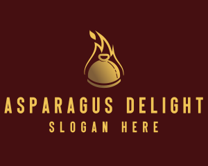 Restaurant Dining Cloche Flame logo design