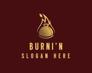 Restaurant Dining Cloche Flame logo design