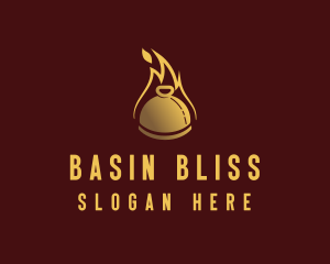 Restaurant Dining Cloche Flame logo design