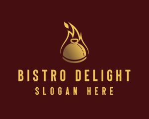 Restaurant Dining Cloche Flame logo design