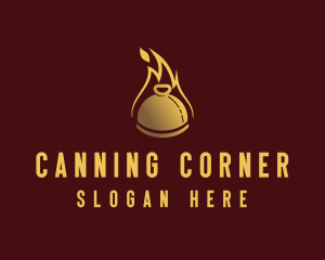 Restaurant Dining Cloche Flame logo design