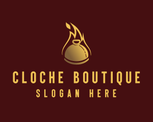 Restaurant Dining Cloche Flame logo design