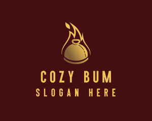 Restaurant Dining Cloche Flame logo design