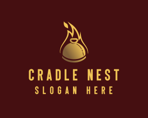 Restaurant Dining Cloche Flame logo design