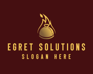 Restaurant Dining Cloche Flame logo design