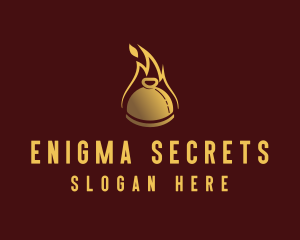 Restaurant Dining Cloche Flame logo design