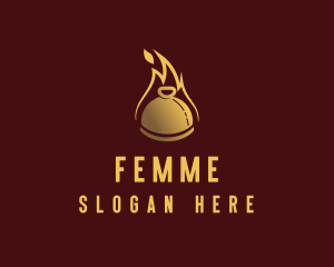 Restaurant Dining Cloche Flame logo design