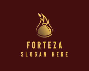 Restaurant Dining Cloche Flame logo design