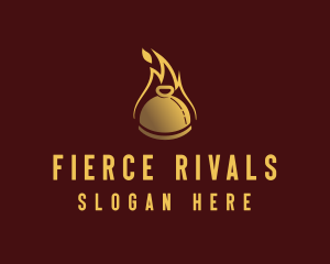 Restaurant Dining Cloche Flame logo design