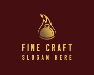 Restaurant Dining Cloche Flame logo design