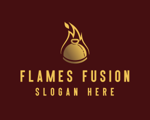 Restaurant Dining Cloche Flame logo design