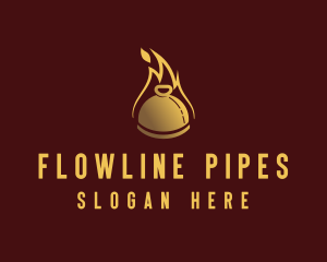 Restaurant Dining Cloche Flame logo design