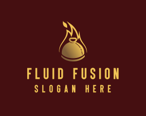 Restaurant Dining Cloche Flame logo design